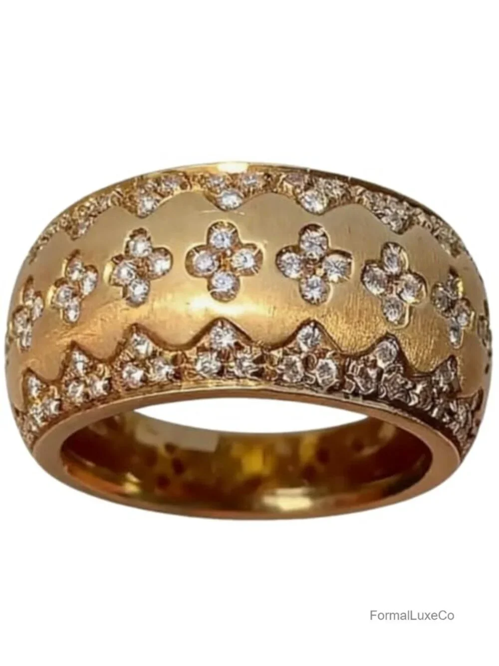 18K Gold Eternity Ring - AAA CZ Diamond Look Statement Jewelry Size 8